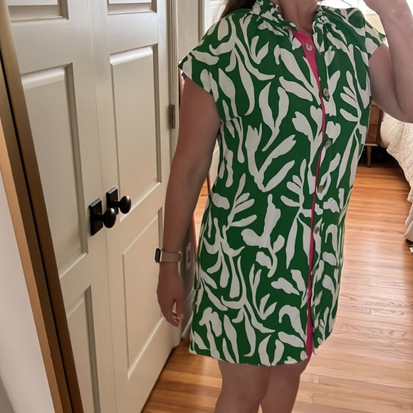 THML Avara Women's Trish Dress size medium Kelly green and pink - Picture 7 of 16